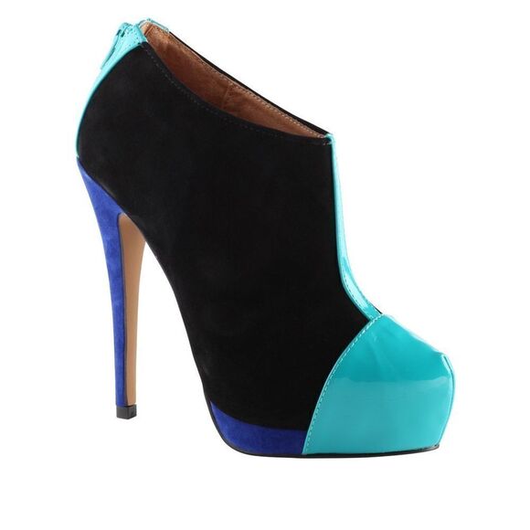 Aldo Color Block Suede Ankle Booties Size 7.  B55 - Picture 1 of 11
